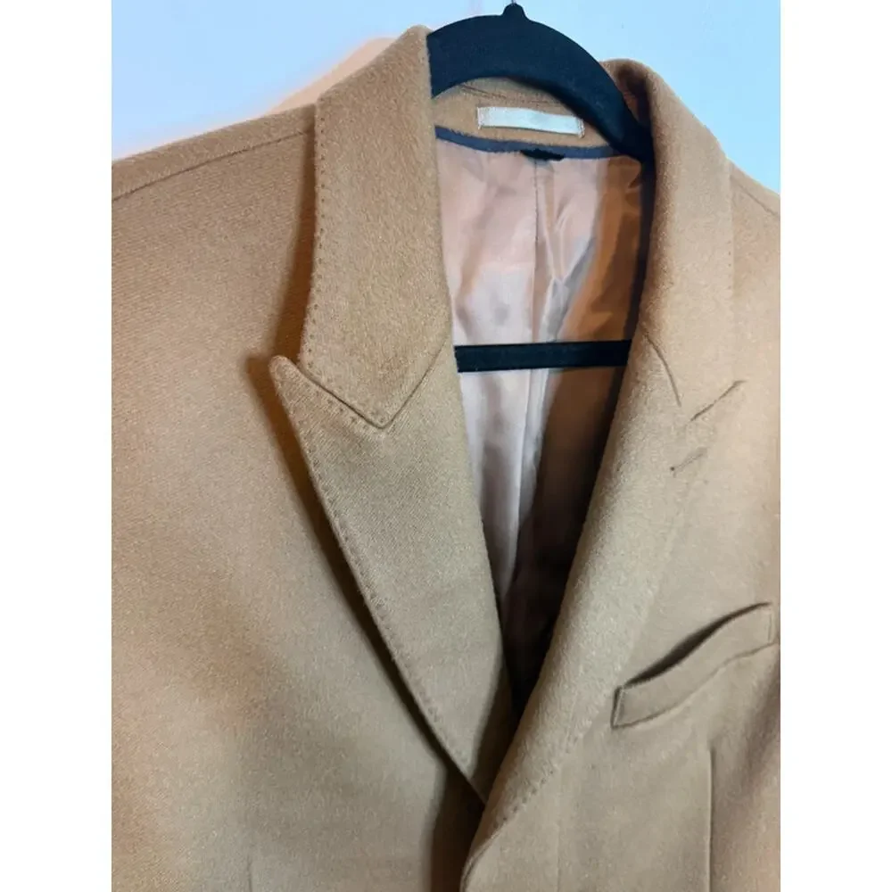NWT J.Crew Mens Tan Wool Cashmere Trench Coat